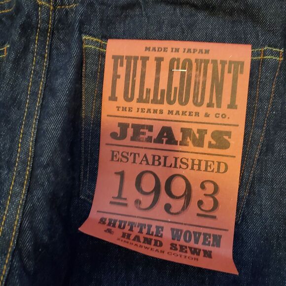 Men's NEW Full Count 1109W Slim Selvedge Jeans - Picture 4 of 11